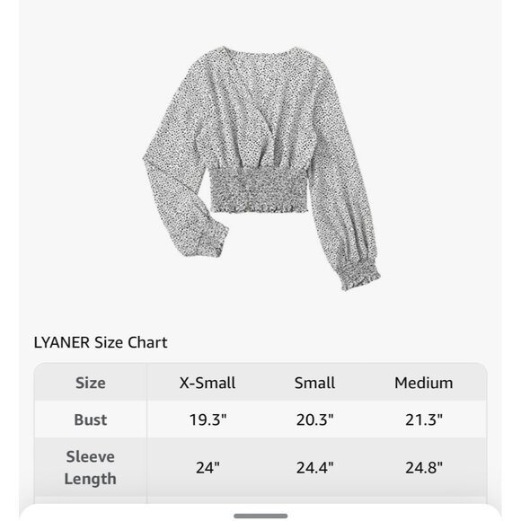 🍒 2/$20 🍒 Black & White Pebble Print Plunging Neckline Long Sleeve Blouse sz M - Picture 8 of 8